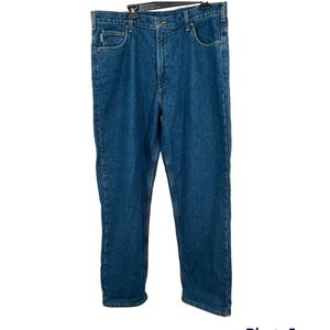Carhartt B172 Flannel-Lined Jeans Men's 40X32 Relaxed Fit Dark Wash Denim